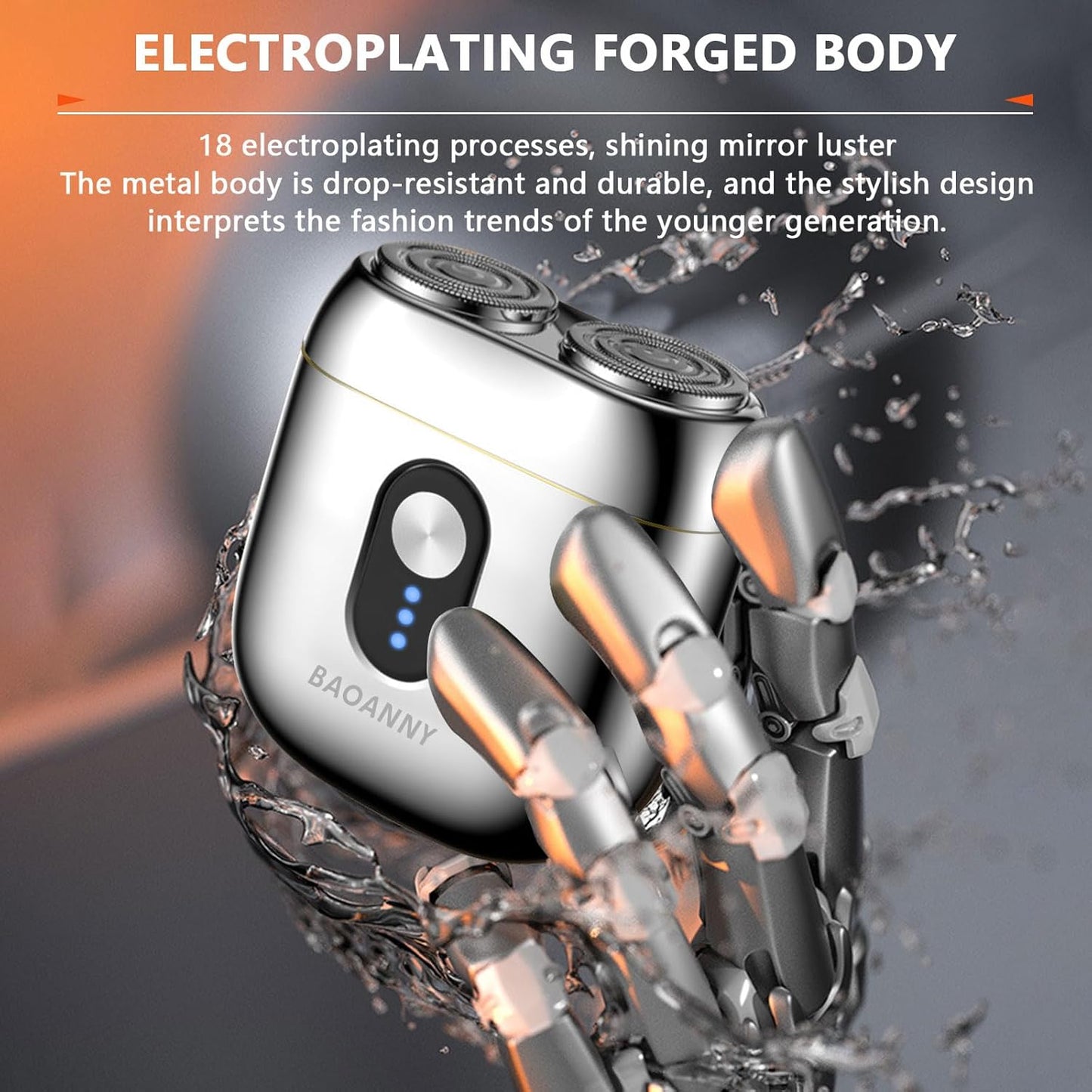 Portable Rotary Shaver, Mini Electric Razor for Men, Waterproof Cordless Design