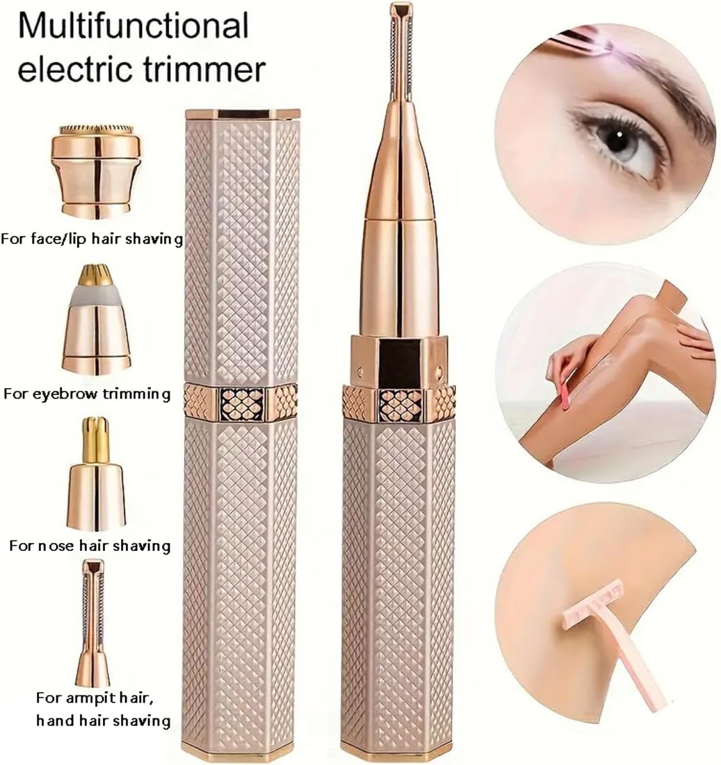 FiTspi 4-in-1 Facial Shaver for Women, Epilator & Trimmer, Rechargeable & Waterproof