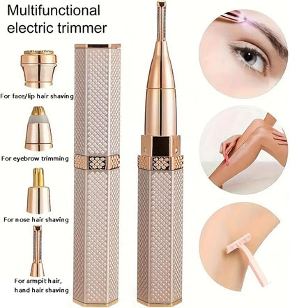 FiTspi 4-in-1 Facial Shaver for Women, Epilator & Trimmer, Rechargeable & Waterproof