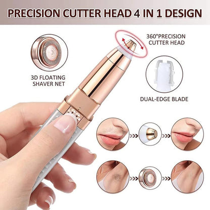 FiTspi 4-in-1 Facial Shaver for Women, Epilator & Trimmer, Rechargeable & Waterproof