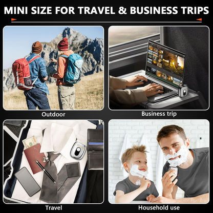 Portable Rotary Shaver, Mini Electric Razor for Men, Waterproof Cordless Design